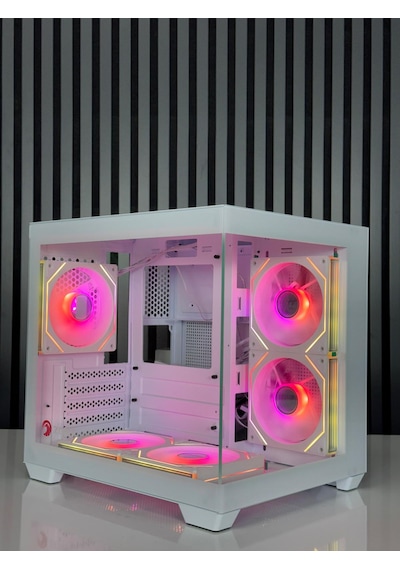 Zoko Tron Beyaz 5x12cm Argb Fanlı M.atx Gaming Akvaryum Kasa
