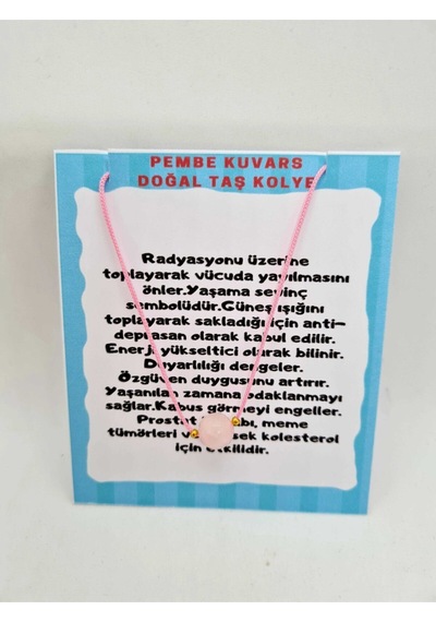 Sertifikalı Pembe Kuvars Doğal Taş Kolye Ayarlanabilir Orijinal Doğal Taş Çok Fonksiyonlu Kolye Çok REnkli