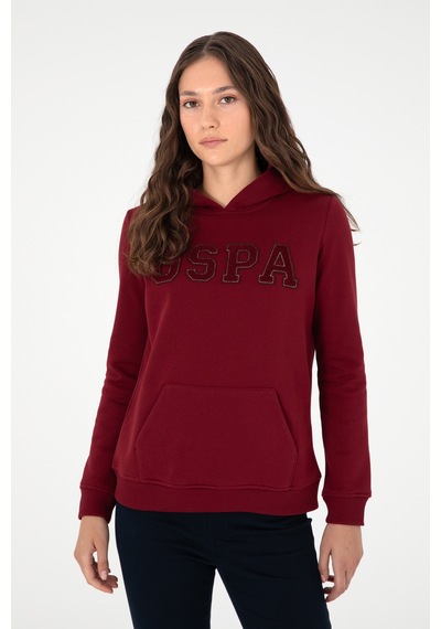 U.S. Polo Assn. Kadın Bordo Basic Kapüşonlu Sweatshirt 50296931-VR014 U.S. Polo Assn. Kadın Bordo Basic Kapüşonlu Sweatshirt 50296931-VR014