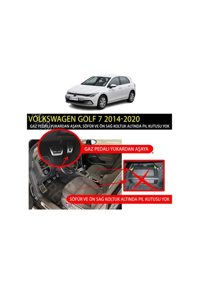 Volkswagen Golf7 2014-2020 5D Havuzlu Suni Deri Oto Paspas N11.7124