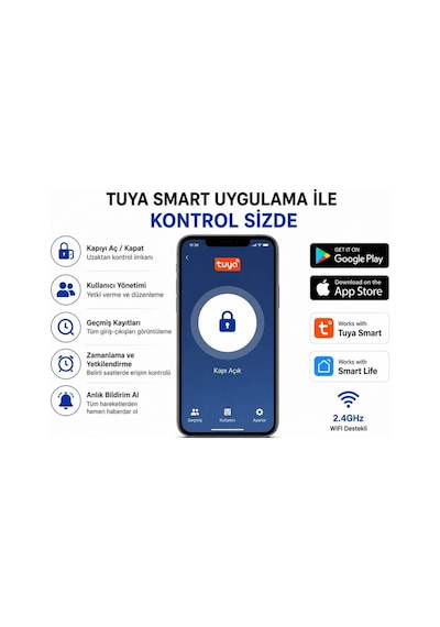 Sonex Wifi Tuya Rfıd Akıllı Şifreli Geçiş Kontrol Sistemi Seti