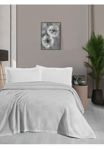 Mulberry Waflle Desenli Pike Battaniye %100 Pamuk Kalın İplik Yumuşak Çift Kişilik 220 x 240 Beyaz