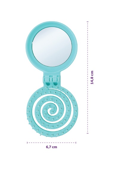 Beauty Makaron Saç Fırçası - 3d Esnek, Aynalı, Çanta Boy - Compact Detangler Cam Göbeği
