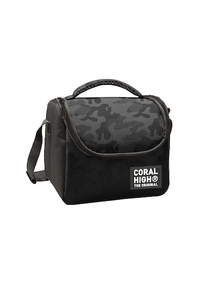 Coral High Erkek Çocuk Siyah Gri Kamuflaj Desenli Isı Yalıtımlı Beslenme Çantası 37138 Koyu Gri