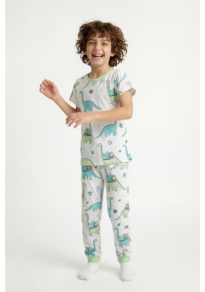 Penti - Açık Yeşil Erkek Çocuk Sleepasaurus Pamuklu 2'li Pijama Takımı