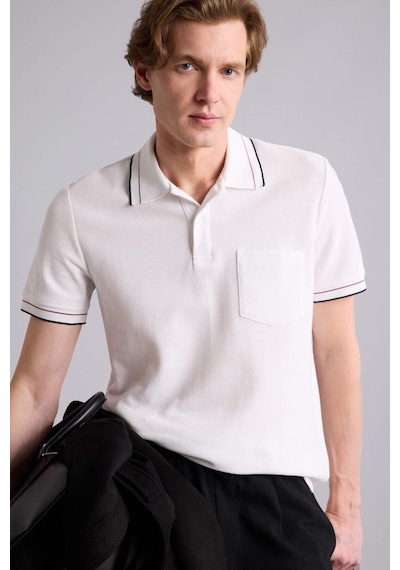 Defacto Regular Fıt Basic Kısa Kollu Polo Tişört G6946ax26smer105 Ekru-er105