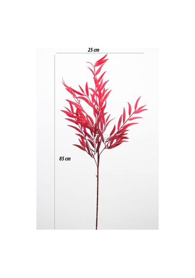 Yapay Retro Söğüt Dalı 85 Cm Bordo