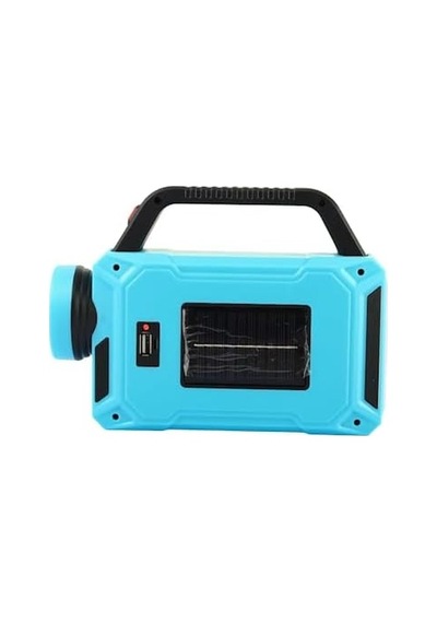 Güneş Enerjili El Feneri Işıldak Kamp Lambası Powerbank Mavi Diğer