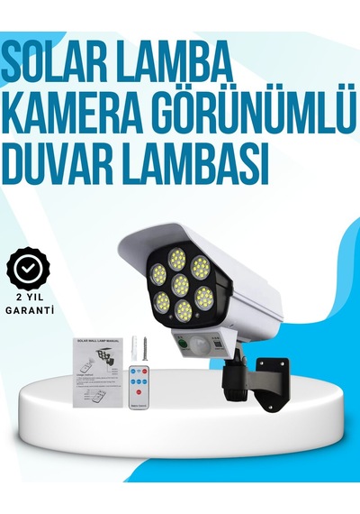Kablosuz Güneş Paneliyle Şarj Olan Dış Mekan Lambası - 8-10 Saat Aydınlatma Süresi