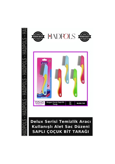 Delux Serisi Temizlik Aracı Kullanışlı Alet Sac Düzeni Saplı Çoçuk Bit Tarağı