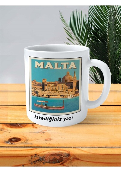 Malta Baskılı Kupa Bardak Kişiye Özel Desen 2 Çok Renkli