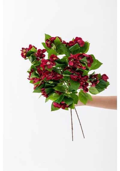 Yapay Lux Menekşe Dalı Bordo 80 Cm 5 Yaprak Bordo