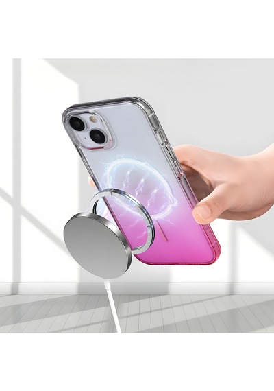 Nihcase Apple Uyumlu iPhone 15 Kılıf Rainbow Renkli Septik Manyetik Şarj Kapak