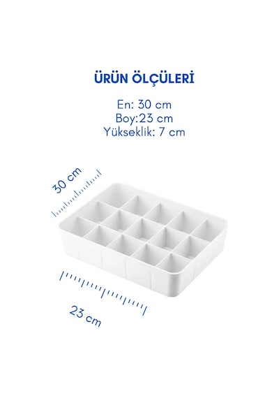 Grimorlife 15 Bölmeli Çekmece Içi Düzenleyici Organizer Beyaz Renk Diğer
