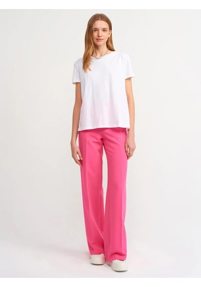 Dilvin Bisiklet Yaka Basic T-shirt Beyaz 001