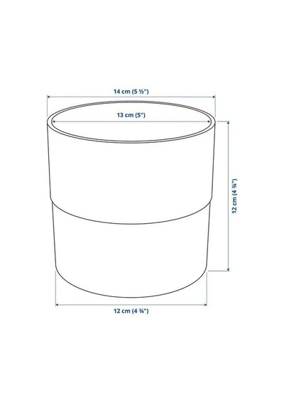 Sumuhome Nypon Dekoratif Plastik Saksı Gri 12 Cm