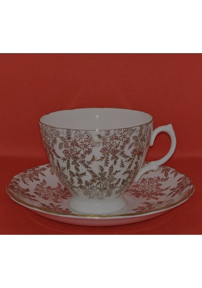 Antika Gold Royal Vale Porselen Çay Fincanı Altın