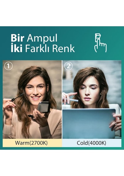 Philips Led Ampül Scene Switch 9,5w İki Renk 2700k-4000k