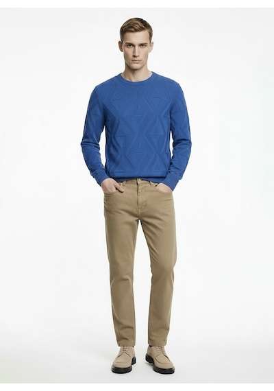 Alpha Studio Mavi Erkek Bisiklet Yaka Regular Fit Geometrik Desenli Kazak Au-3080c Crewneck Merıno Urban Knıt Alpha Studio Mavi Erkek Bisiklet Yaka Regular Fit Geometrik Desenli Kazak Au-3080c Crewneck Merıno Urban Knıt