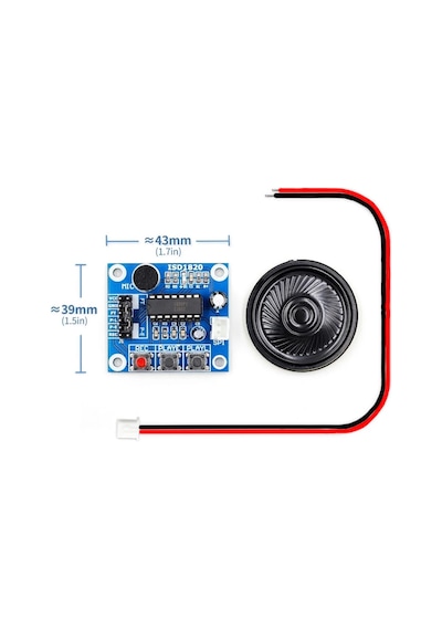Robizstore-Isd1820 Ses Kayıt Modülü Ses Çalma Modülü 8Ohm 0.5W Hoparlör
