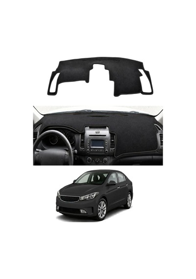Kia - Cerato 2012+ Uyumlu Torpido Koruma Kılıfı - Siyah Şeritli