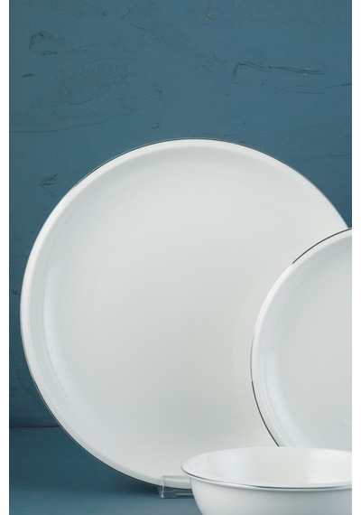 Evaliza Platin Elegant 30 Parça 6 Kişilik Porselen Yemek Takımı Çok Renkli