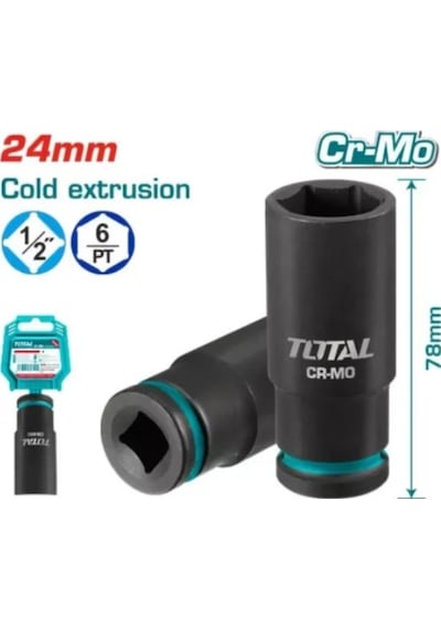 Total 24 Mm 1/2 Altı Köşe Darbeli Derin Lokma Thdıs12242l