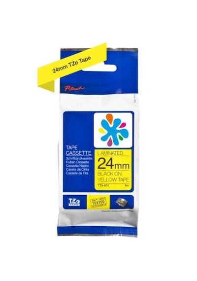 Brother Tze-651 Sarı Üzerine Siyah Muadil Etiket Şeridi 1 Adet