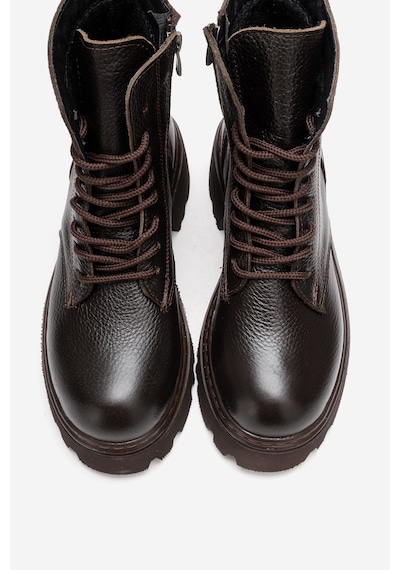 Luvishoes Luvi Shoes Loreta Kahve Hakiki Deri Kadın Postal Bot Kahve