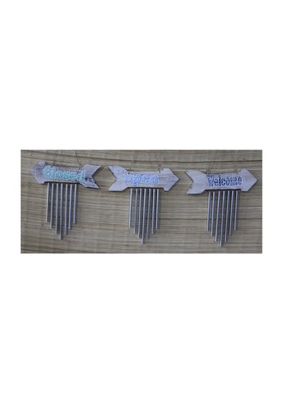 3 Adet Metal Çan Ok Desenli 40 Cm, Dekoratif Kapı Ve Bahçe Çanı, Bell