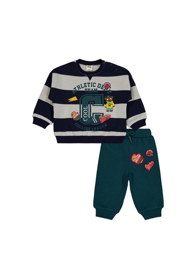 Civil Baby Çizgili 6-18 Ay Takım - Lacivert Koyu Lacivert