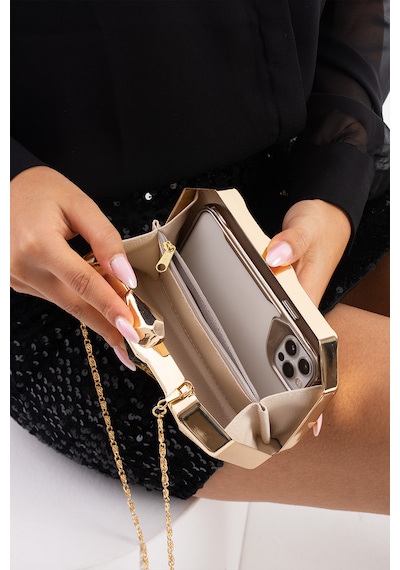 By Eduu Byeduu Gold Metal Clutch Portföy Abiye Çanta Altın