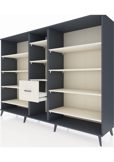 Hyperion Dolap 11 Raflı 3 Çekmeceli 220x44x163 Antrasit-aytaşı Antrasit-aytaşı Hyperion Dolap 11 Raflı 3 Çekmeceli 220x44x163 Antrasit-aytaşı Antrasit-aytaşı