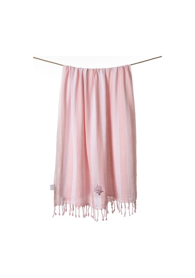 Sealine Pembe Müslin Nakışlı Peştamal 90x170 2544