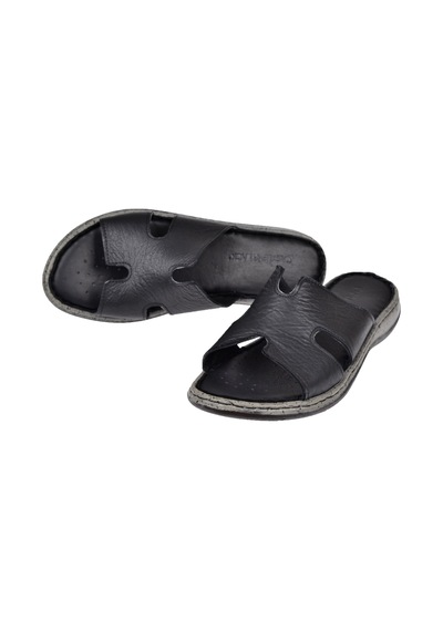 Castle Black Hakiki Deri Comfort Kadın Terlik Cb-22404 Siyah