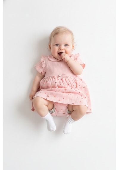 Tiffany Baby & Kids Müslin Cherry Vibe Elbise ekru