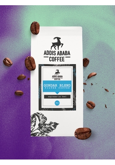 Addis Ababa Coffee Kavrulmuş Çekirdek Etiyopya Kahveleri 5 x 100 G + Klips 5'li