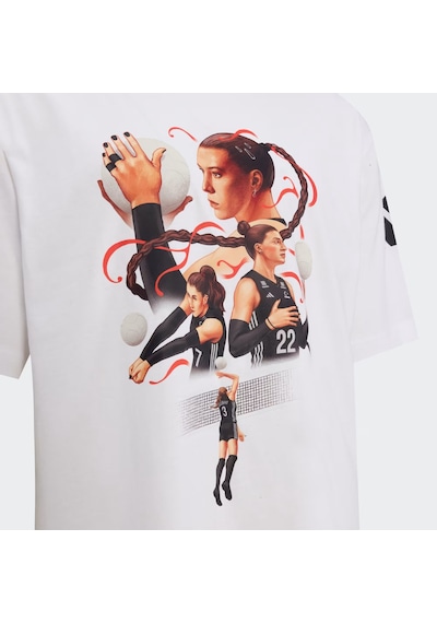Whıte Adidas Erkek Günlük T-shirt Filenın Sultanları Kn2502 beyaz