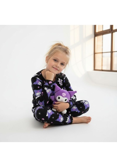 Kuromi Kız Çocuk Pijama Takımı Sıyah