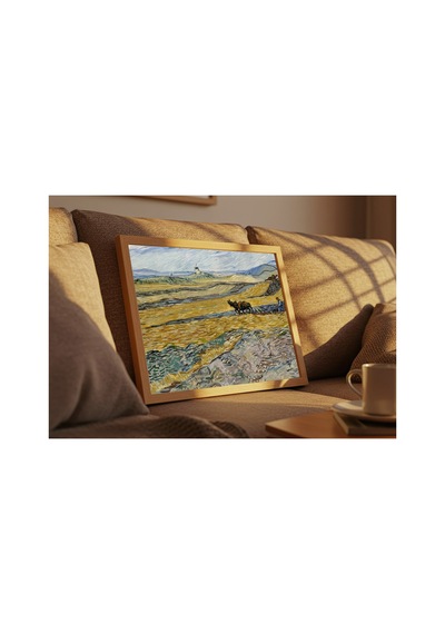Van Gogh Van Gogh Çevrili Tarla Ve Çiftçi Çerçevesiz Poster 21x30 Cm A4 Tablo Van Gogh Duvar Dekoru