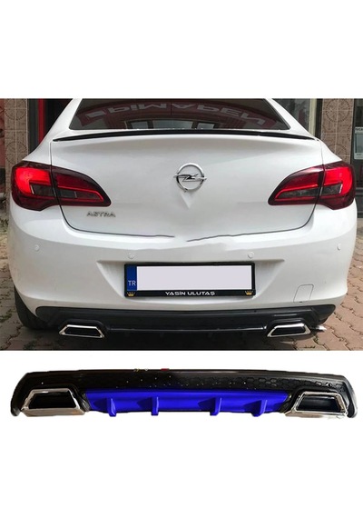 Opel Astra J Sedan Mavi Difüzör Çiftli Kare Egzoz Görünümlü D Tip Difizör