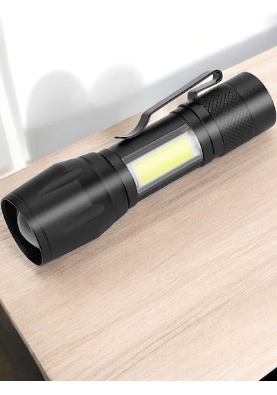 El Feneri Led Usb Şarjlı Zoom Mini Led Işık Acil Durum Feneri Renkli