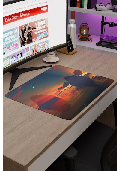 Dijital Gökyüzü V1 48x40 Xl Gaming Kauçuk Kaymaz Taban Mouse Pad Fare Altlığı