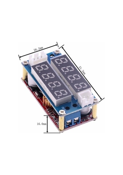Xl4015 5a Cc-cv Volt-amper Ayarlı Çift Ekranlı Voltaj Düşürücü Modül