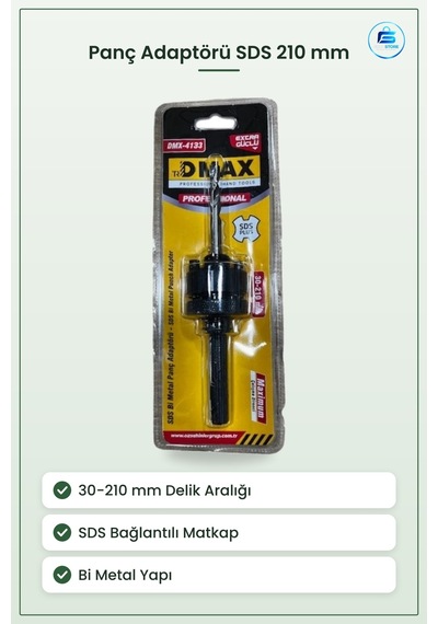 Panç Adaptörü Sds İle 210 Mm Matkap Aksesuarı Bi Metal Delik Açma