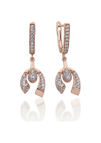 Vip Seri Küpe Xuping At Nalı Şans Tasarım Taşlı Rose Altın Kaplama 3,5cm Rose Gold