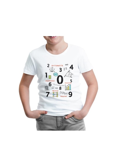 Lord Tshirt Matematik - Aritmetik Beyaz Çocuk Tshirt