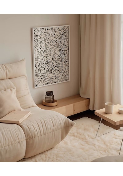 Çerçevesiz Poster Topografik Harita Görünümlü
