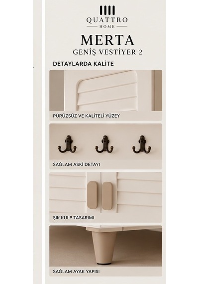 Merta Geniş Vestiyer Ahşap