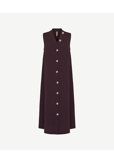 Yargıcı Düz V Yaka Kolsuz Elbise 26kkel7052x 016 Bordo